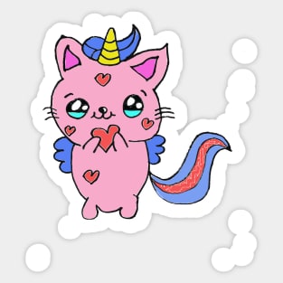 Cat as unicorn Sticker